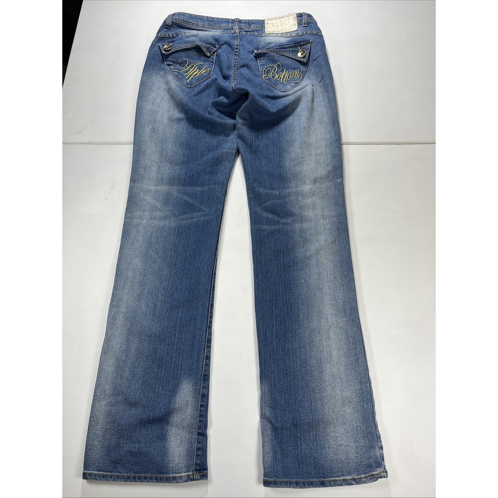 VTG Apple Bottoms Bootcut Jeans Stretch Denim Gold Stitching Women's Size 7/8
